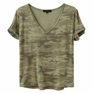 Sanctuary Camo V Neck Tee Size M Soft Casual T Shirt